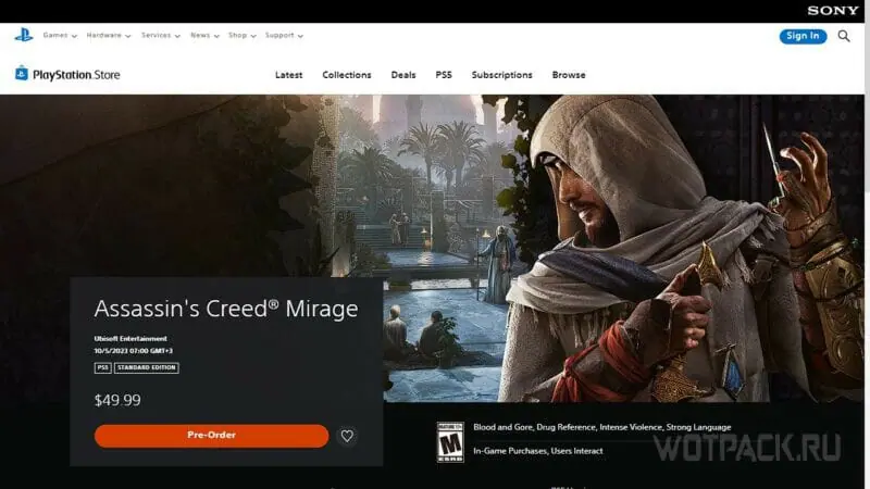 Assassin’s Creed Mirage в PS Store
