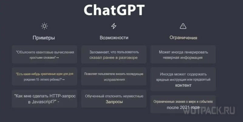 Возможности ChatGPT