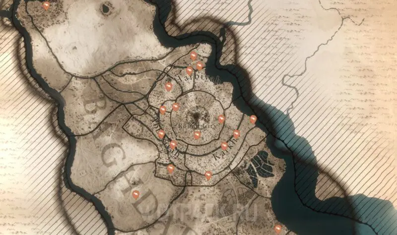 Все артефакты на карте Багдада и окрестностей.