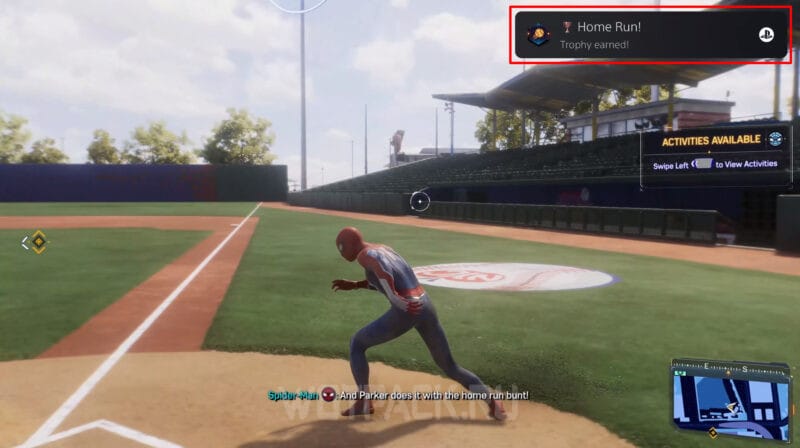Home run in Marvel's Spider-Man 2: how to run around the bases at Big Apple Ballers Stadium