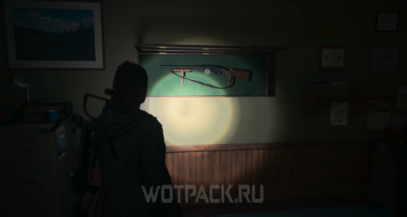 Дробовик в полицейском участке в Alan Wake 2