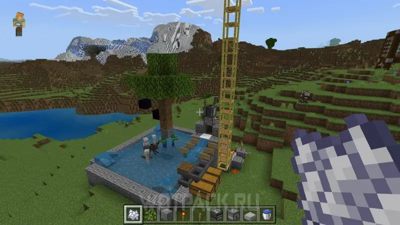 trang trại gỗ tự động trong Minecraft