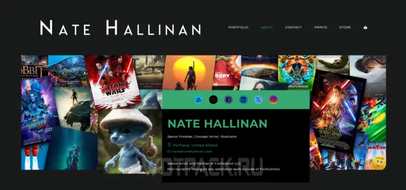 Web stranica Natea Hallinana