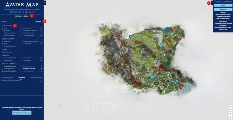 Интерактивная карта Avatar Frontiers of Pandora: все обозначения
