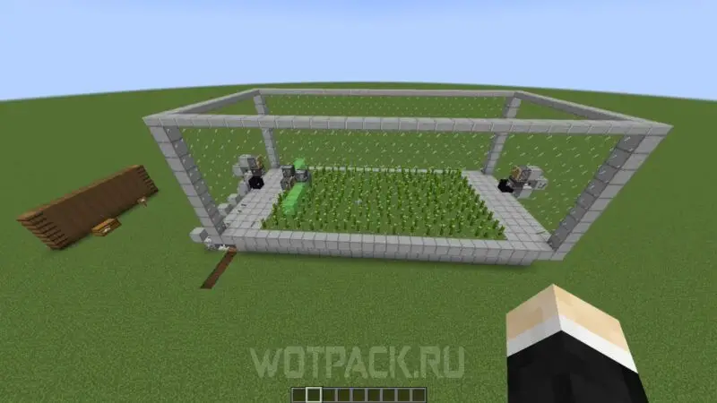 geautomatiseerde bamboeboerderij in Minecraft