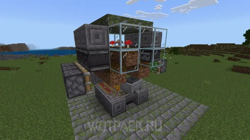проста ферма грибів у Minecraft