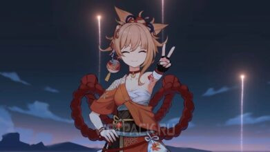 Выпустили телефон и наушники в стиле Еимии из Genshin Impact