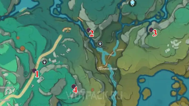 Испытания в долине Яоде на карте