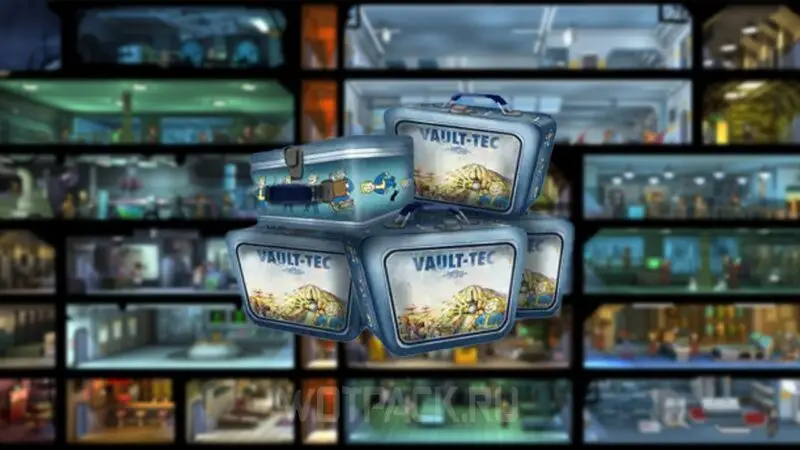 O mulțime de cutii de prânz în Fallout Shelter