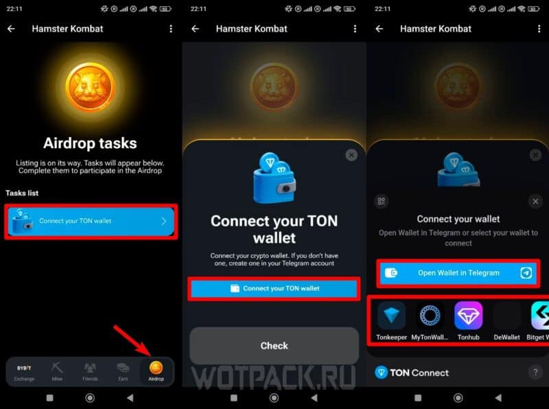 Как подключить кошелек TON в Hamster Kombat: пошаговая инструкция