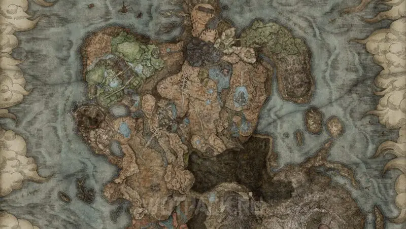 Карта Царства теней в Elden Ring: Shadow of the Erdtree