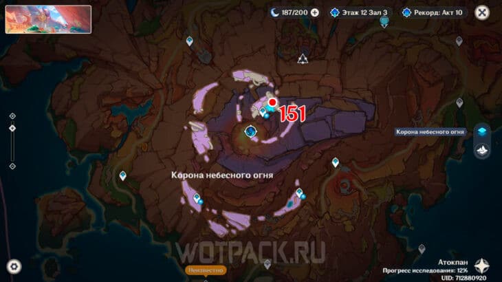 Лучистый кристалл 151 на карте