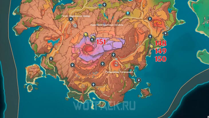 Лучистые кристалы в Натлане 5.5 на карте