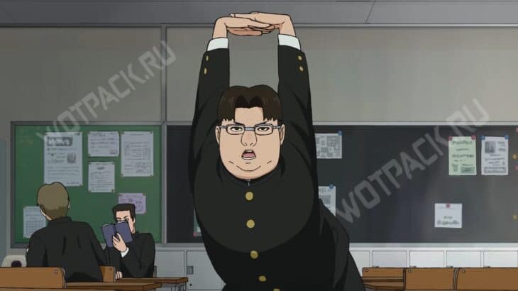 Кинта Саката принимает странную позу