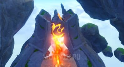 По ту сторону неба в Genshin Impact: соберите горящие огненные камни