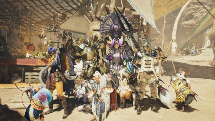Группа персонажей в Monster Hunter Wilds