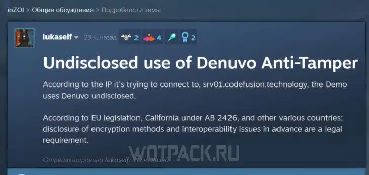 Слухи о защите inZOI
