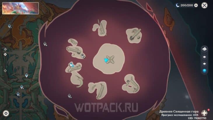 Расположение 7-8 драгоценных сундуков на карте