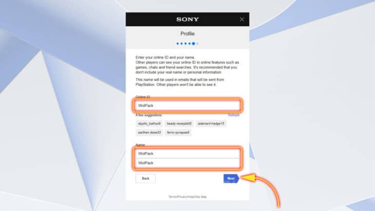 Как заполнить Online ID в PlayStation Store