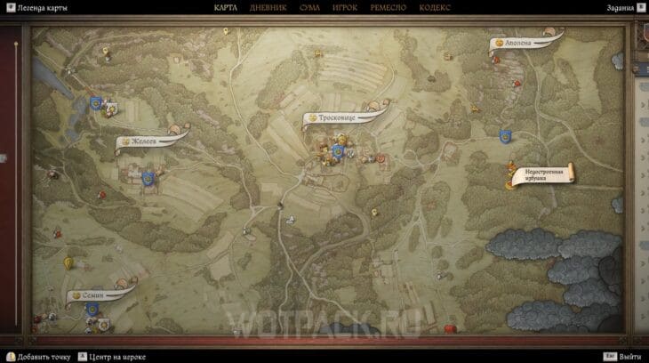 Расположение недостроенной избушки