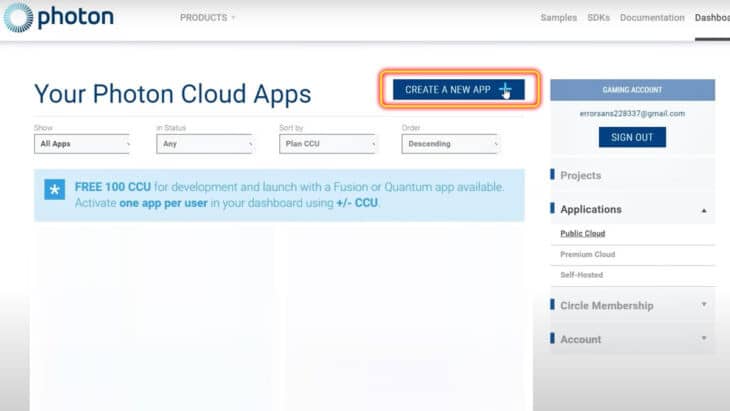 Create a new app