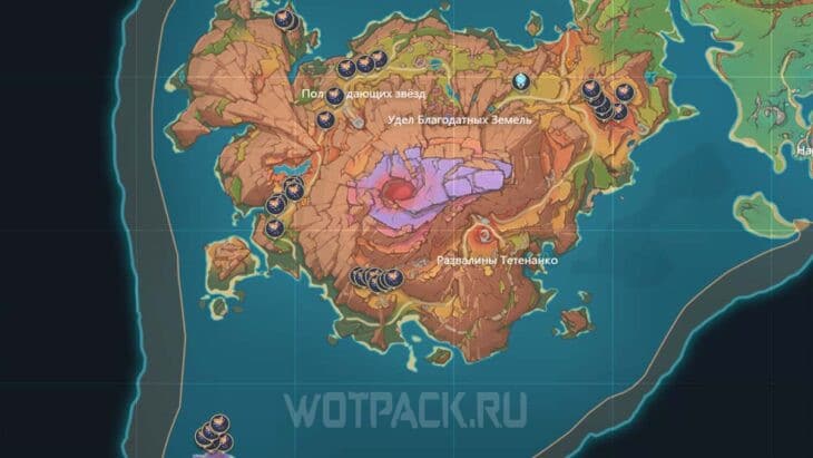 Заоблачный камнелист на карте Атокпана