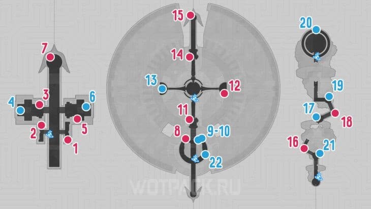 Все сундуки в Палате полубогов Рассветная вершина на карте
