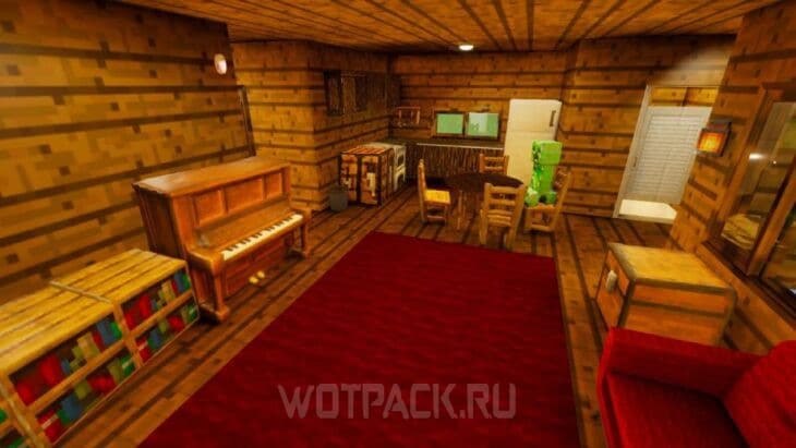 Интерьер дома в стиле Minecraft