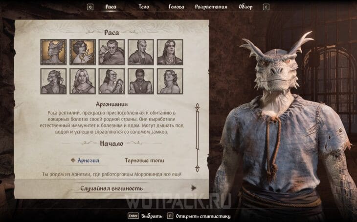 Раса Аргонианин