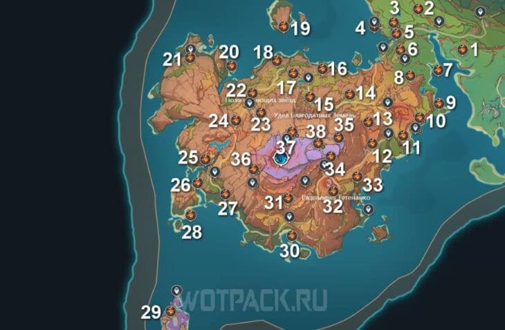Все Пирокулы на карте Атокпана