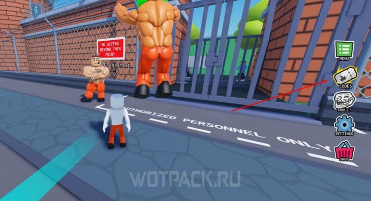 Куда вводить коды в Prison Pump