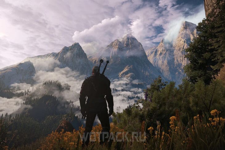 Геральт в лесу в игре Ведьмак 3: Дикая Охота