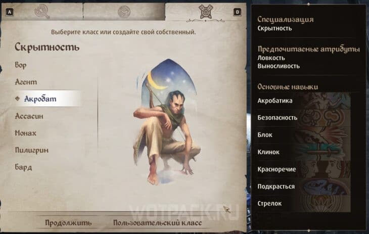 Класс акробата