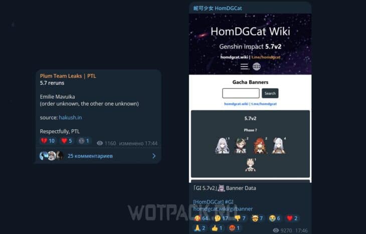 Посты hakush.in и HomDGCat