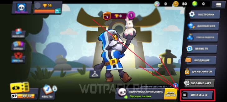 Вкладка Supercell ID