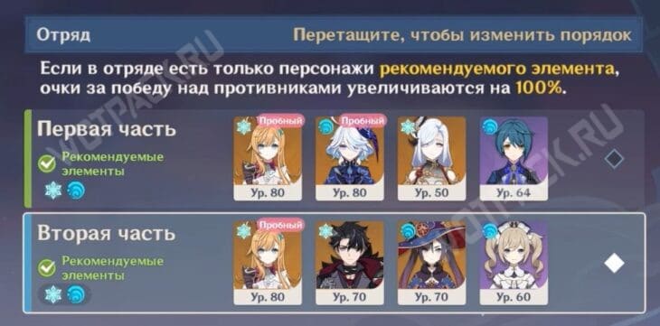 Состав 1 и 2 команды для 3 этапа