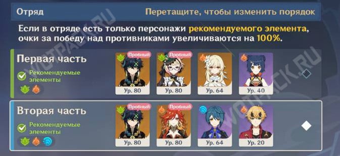 Состав 1 и 2 команды для 2 этапа