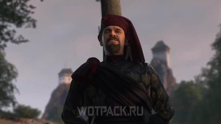 Художник Войта на фоне замка Троски