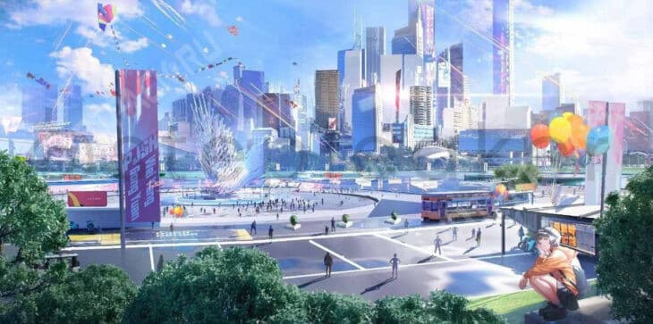 Слив концепт-арта города в Project SH