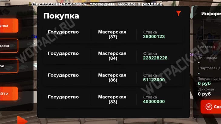 Продажа мастерской на аукционе