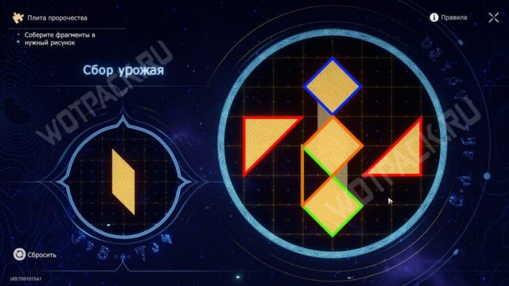 Разметка фигур на плите в лесу