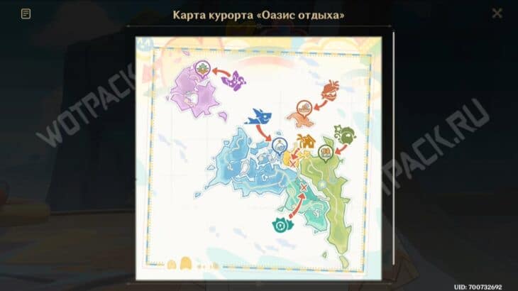 Карта курорта Оазис отдыха
