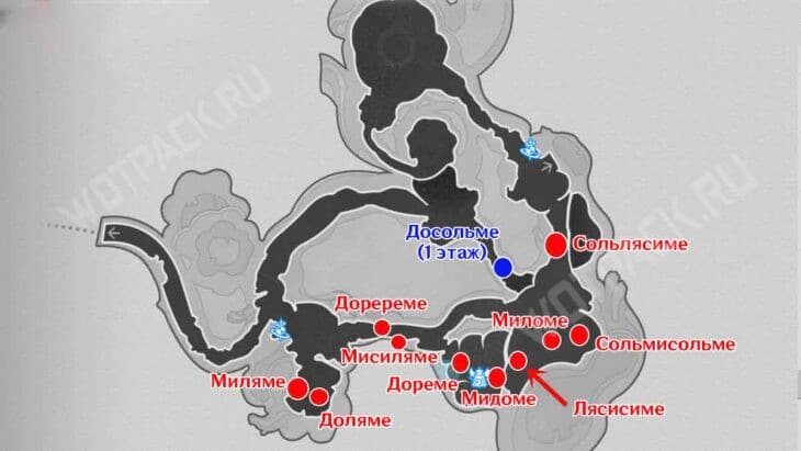 Общая карта с точными местоположениями всех фей-работников