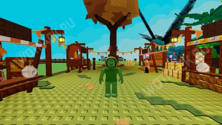 Садовник гуляет на осенней ярмарке