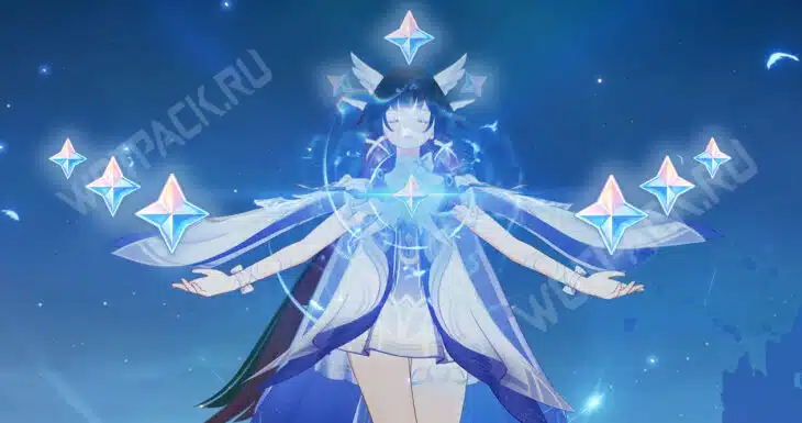 Коломбина в окружении камней истока