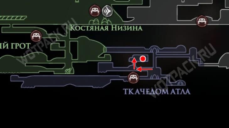 Расположение секретной комнаты в ткачедоме Атла
