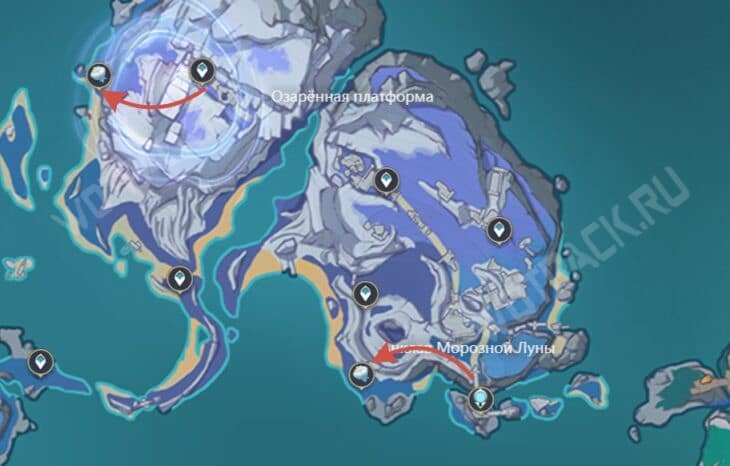 Карта, где найти культуру на поверхности острова