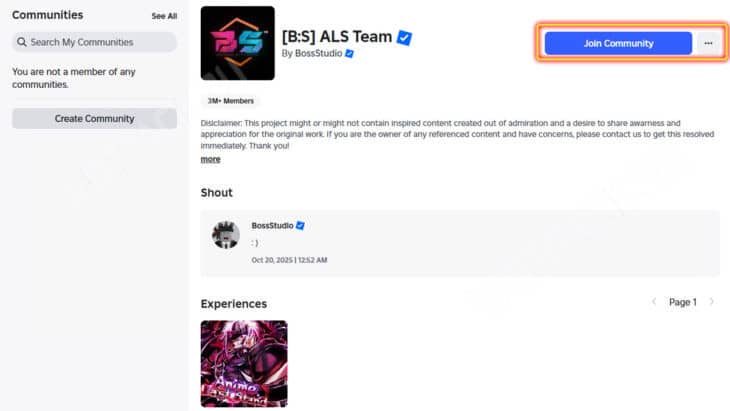 Кнопка для подписки на ALS Team