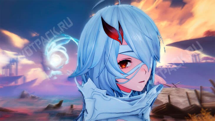 Героиня на фоне разрушенного порта