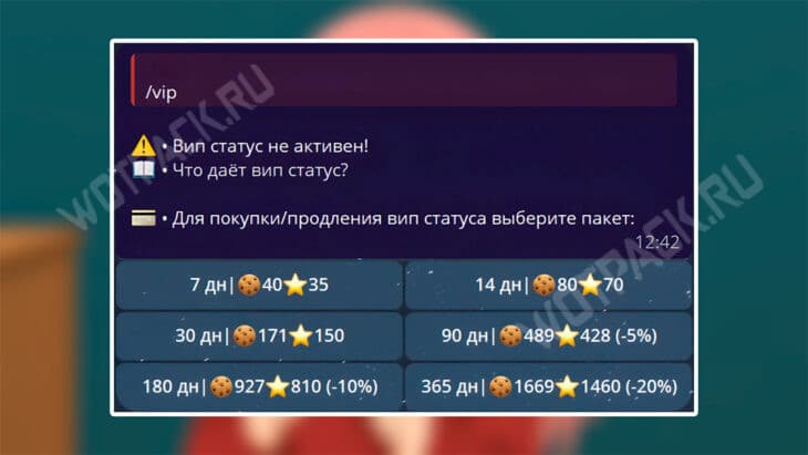 Стоимость ВИП-статуса